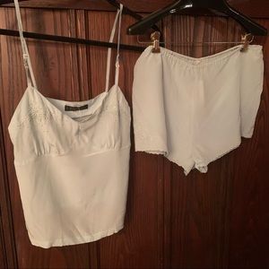 Tracy 100%silk camisole and short set in light sea foam